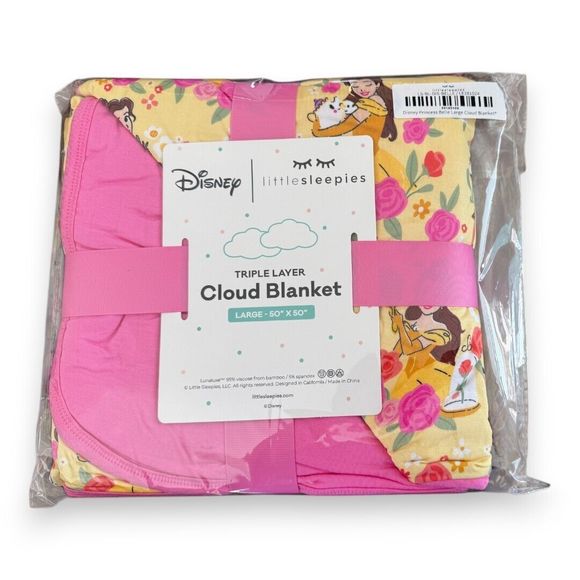 Little Sleepies Disney Princess Belle Large Cloud Blanket Large NIB - Picture 2 of 2